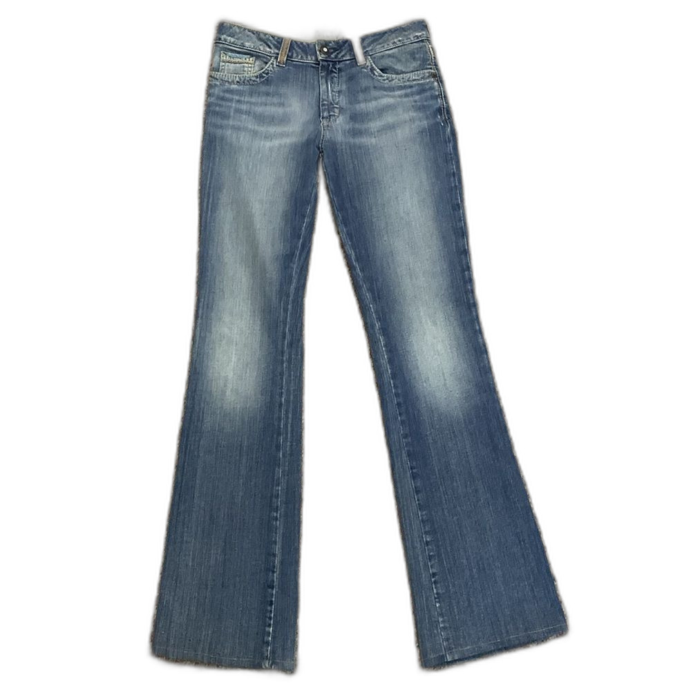 Mavi Mindy Women's Blue Denim Lower Rise Faded Flare Leg Jeans Size 26
